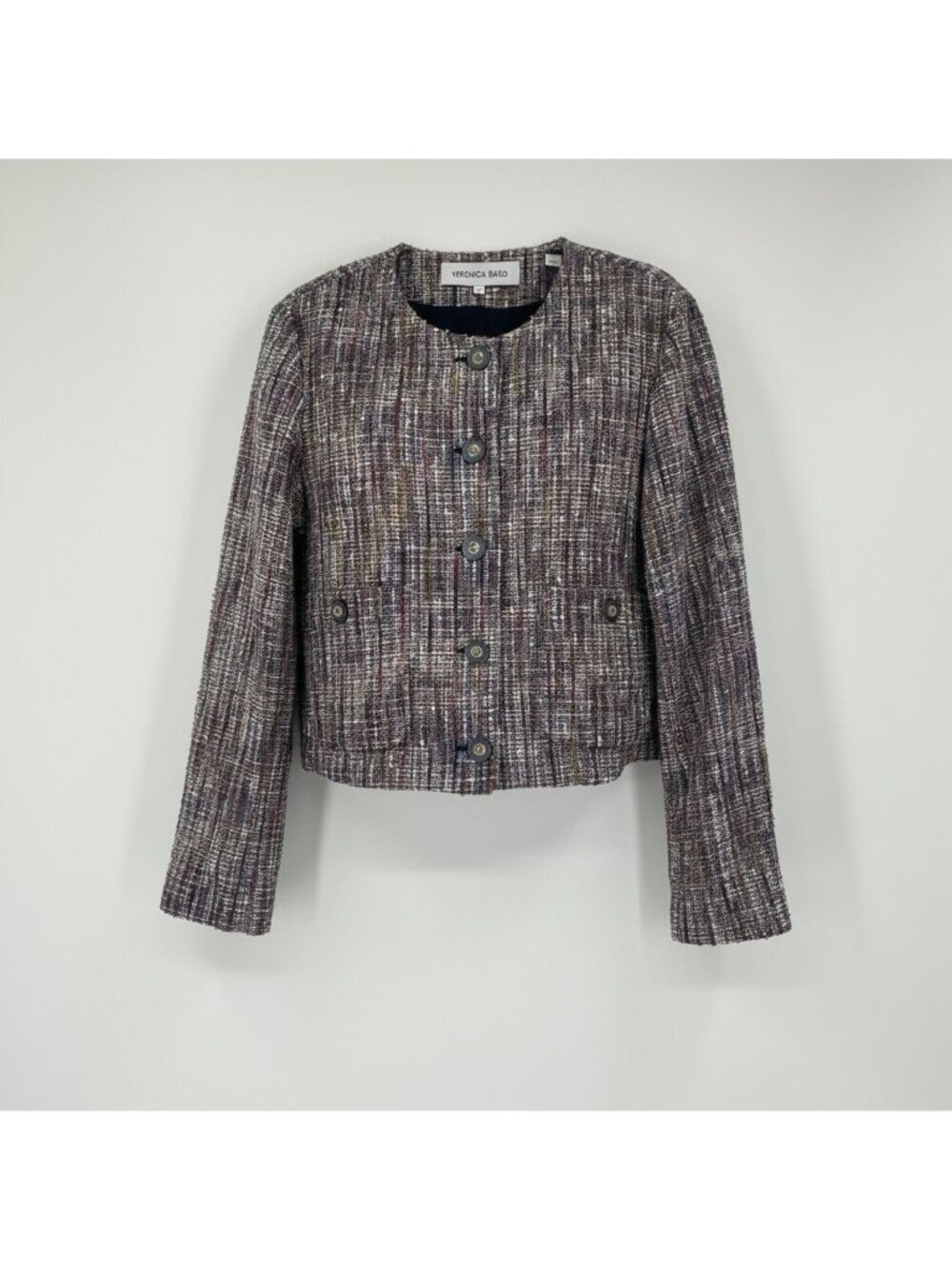 Veronica Beard Blazer Women's 14 Navy Multi Tweed Office Career Jacket